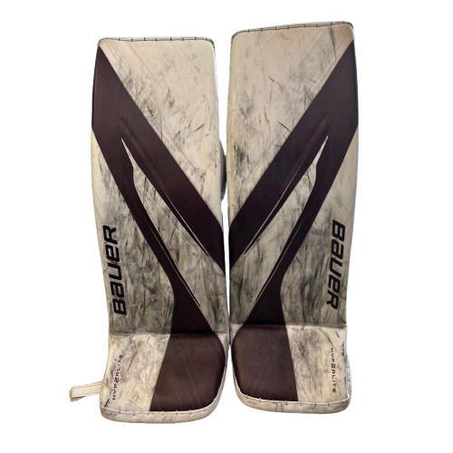 Bauer Vapor Hyperlite 2 - Used Pro Stock Goalie Pads (White/Maroon)